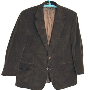 Vintage Brooks Brothers Men Corduroy Blazer Preppy Old Money Classic Brown 48R